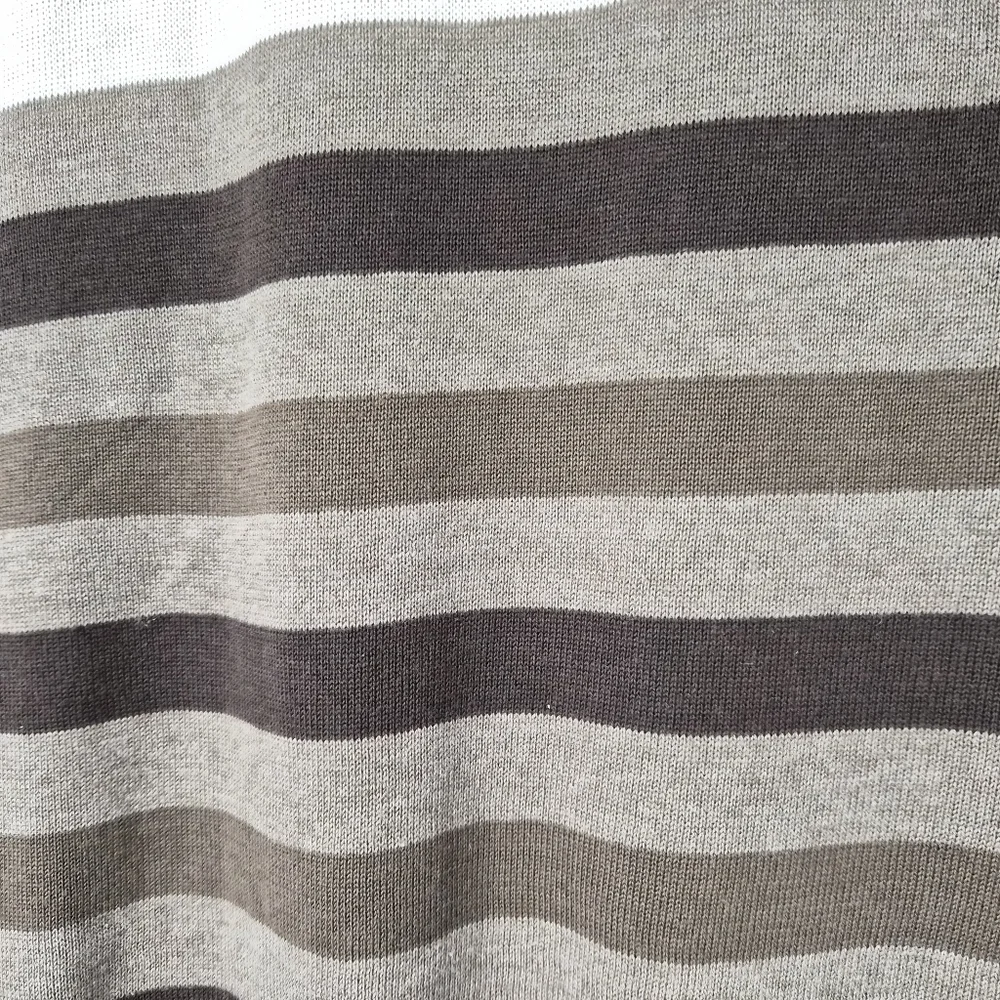 Vintage Brown Striped XL Cotton Crewneck Sweater Earth Tone Y2K Grunge - Picture 4 of 8